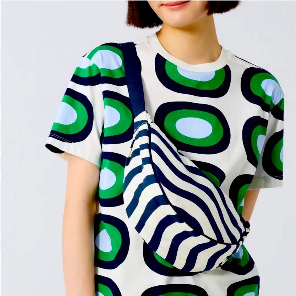 Marimekko x Uniqlo Round Mini Shoulder Bag - Navy Striped